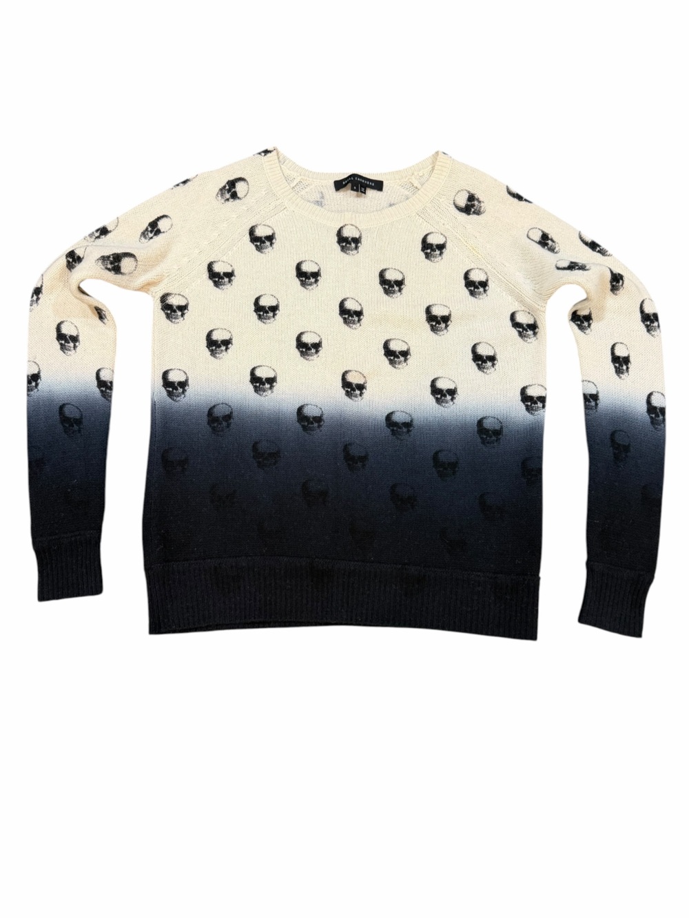 Skull Cashmere S Wool Cashmere Ombre Skull Sweater Goth Punk